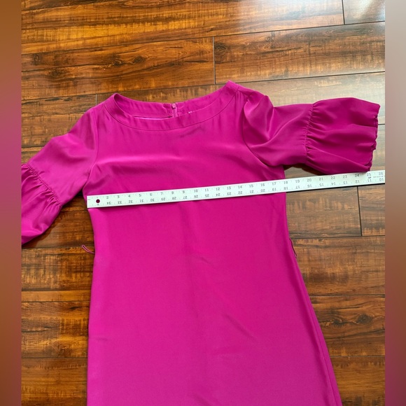 Vibrant Pink Dress with Puff Sleeves - Picture 6 of 8
